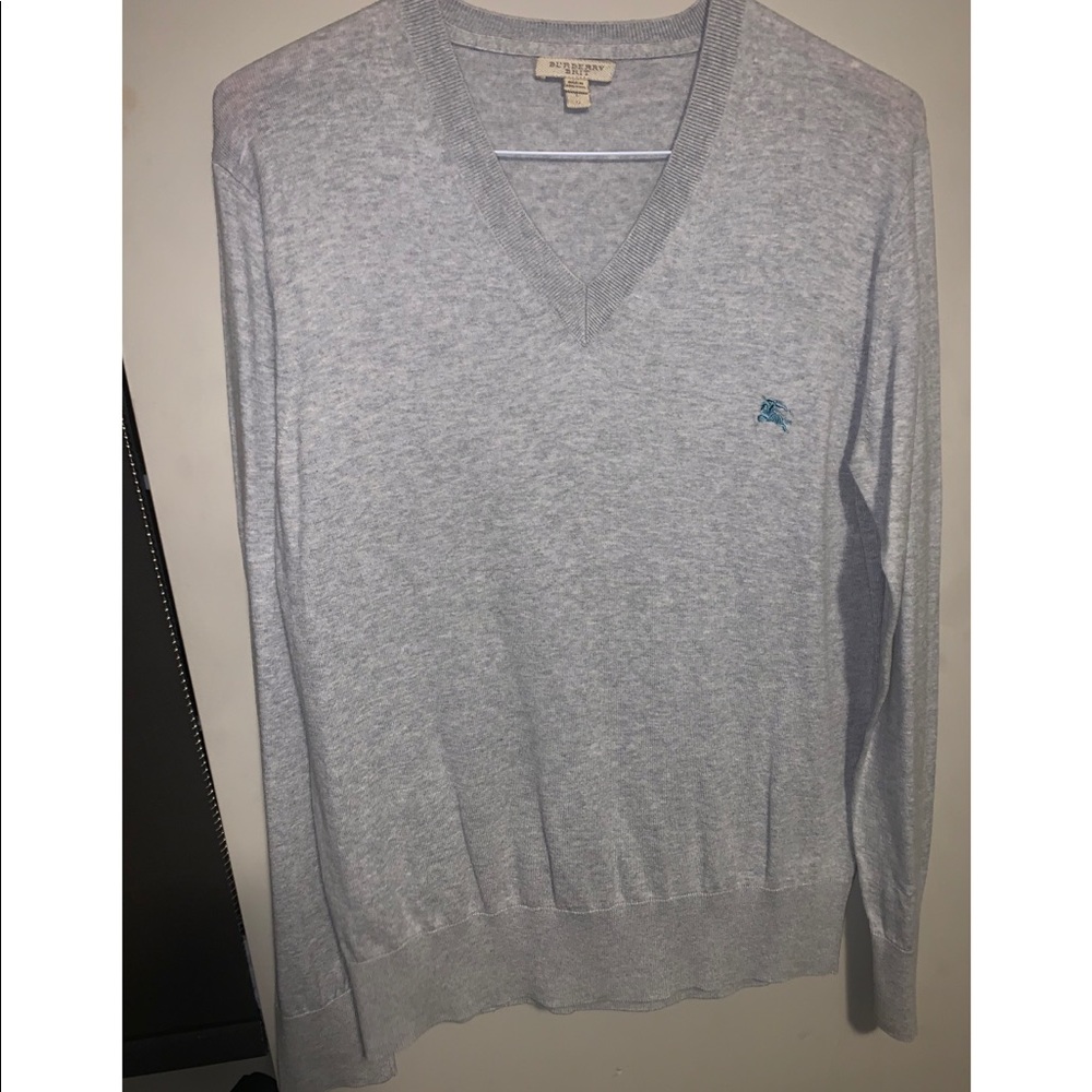 Burberry -cashmere cotton v-neck sweater shirt